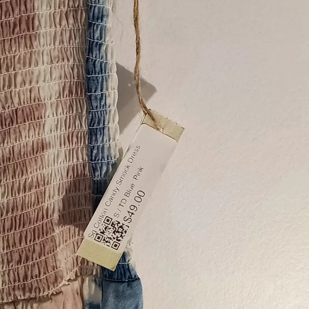 Ocean Drive  strapless sg cotton candy smock dress size S TD blue pink - Picture 4 of 8